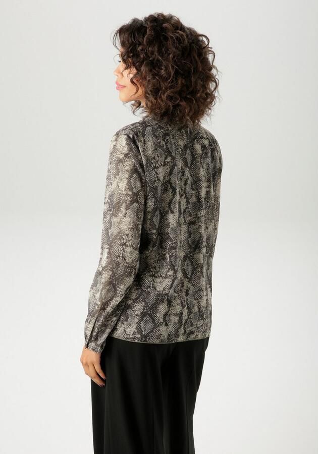 Aniston CASUAL Blouse zonder sluiting met trendy slangenprint elk deel een unicum nieuwe collectie - Foto 4
