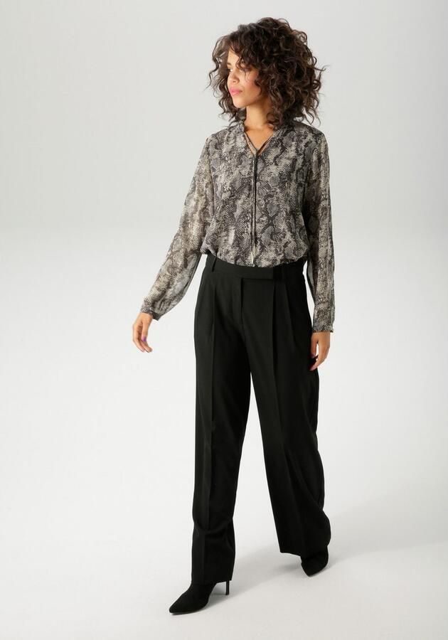 Aniston CASUAL Blouse zonder sluiting met trendy slangenprint elk deel een unicum nieuwe collectie - Foto 5