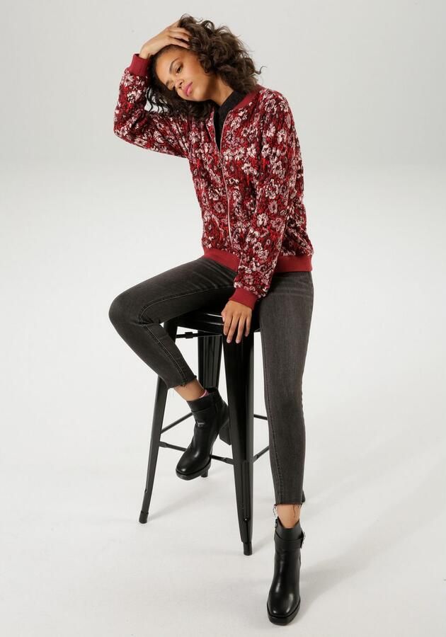 Aniston CASUAL Blouson met kunstzinnig bloemenmotief elk stuk een uniek stuk - Foto 6