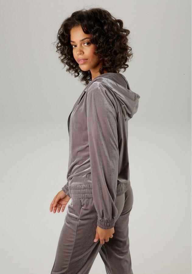 Aniston CASUAL Blouson van edele glanzende fluweel - Foto 4