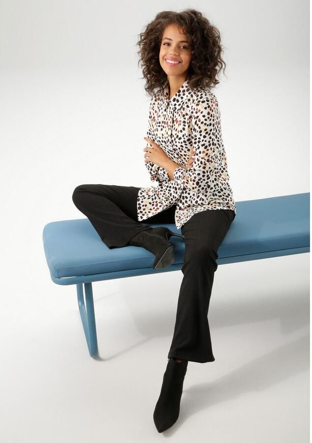 Aniston CASUAL Broek met wijde pijpen van zachte gestructureerde jersey nieuwe collectie - Foto 2