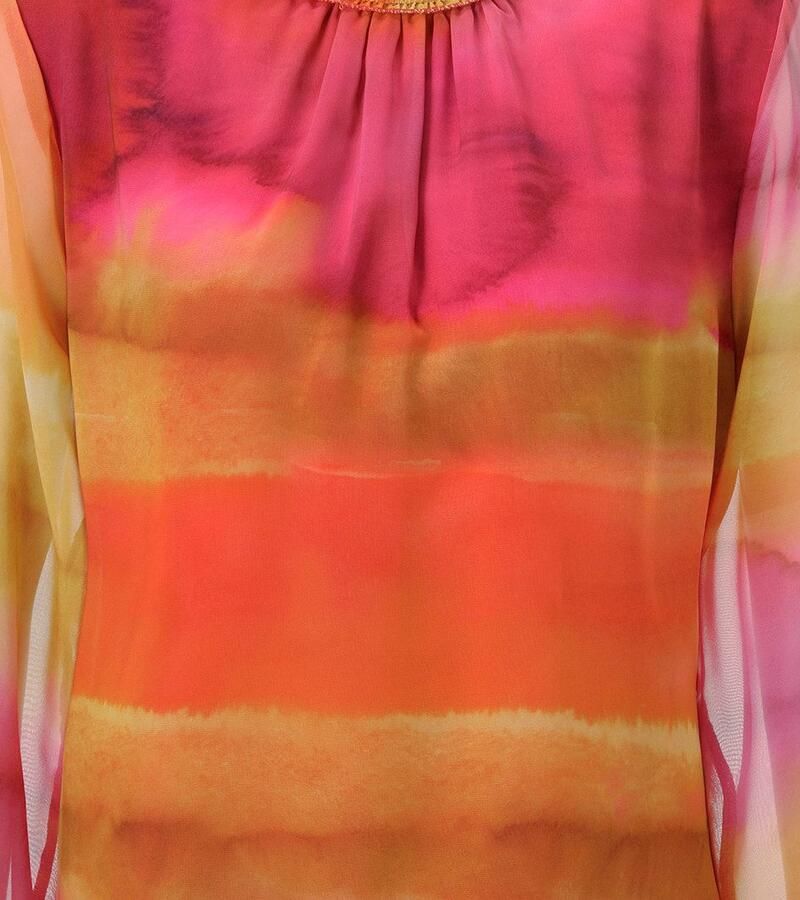 Aniston CASUAL Chiffon blouse in kleurrijk batik-dessin elk deel een unicum nieuwe collectie