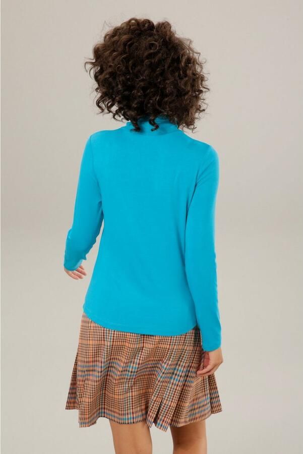 Aniston CASUAL Colshirt in zwart met bonte print of 4 trendy effen kleuren - Foto 6