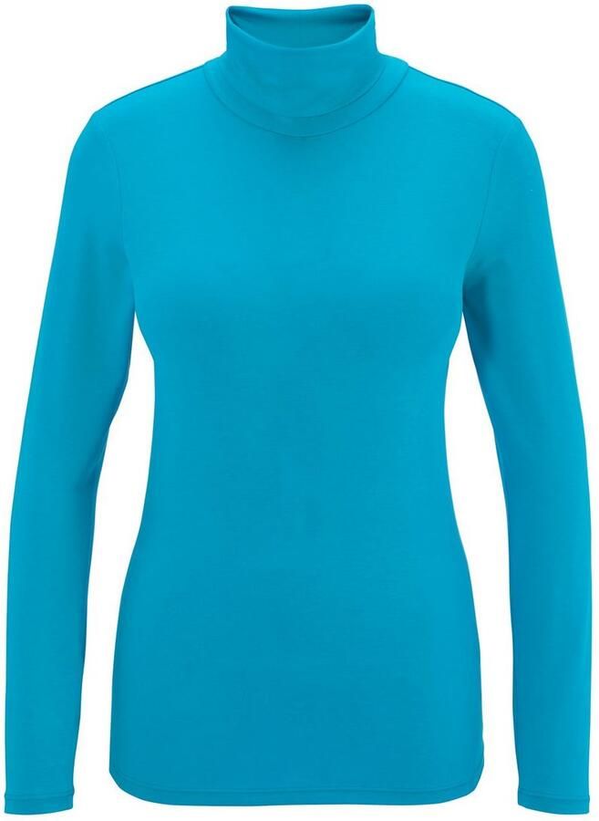 Aniston CASUAL Colshirt in zwart met bonte print of 4 trendy effen kleuren