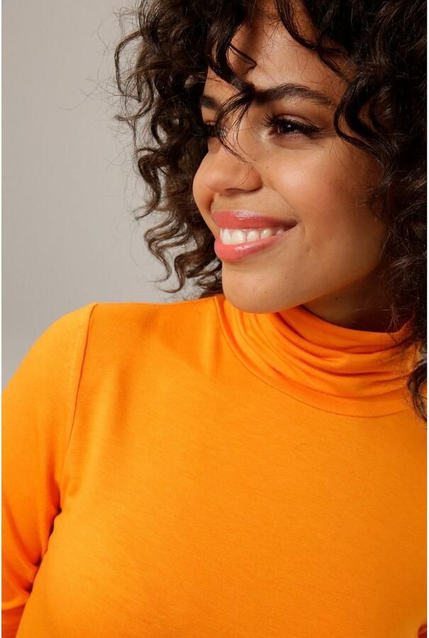 Aniston CASUAL Colshirt in zwart met bonte print of 4 trendy effen kleuren - Foto 3