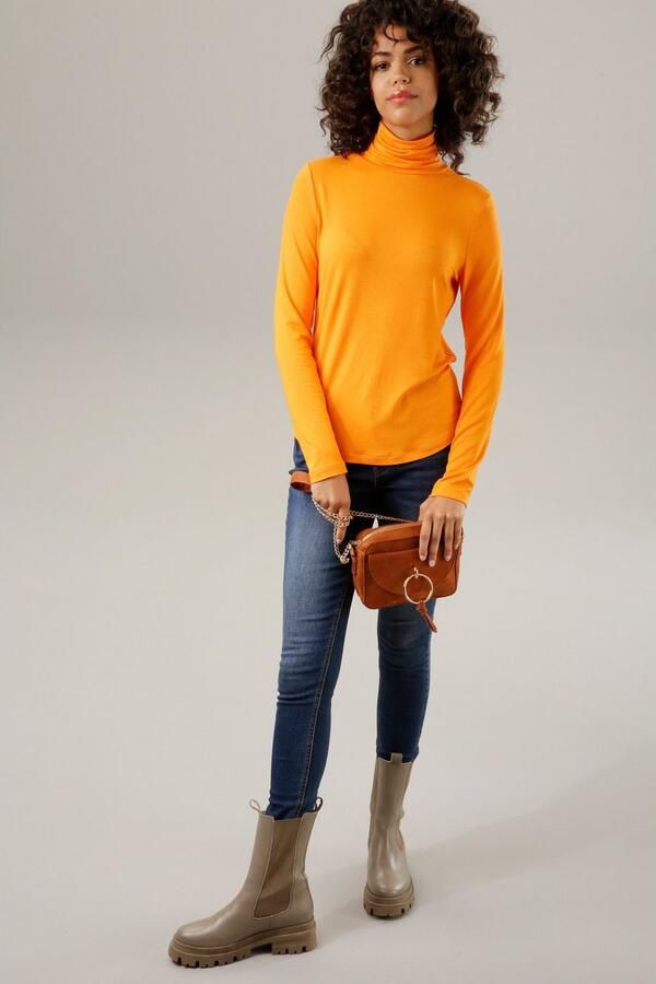 Aniston CASUAL Colshirt in zwart met bonte print of 4 trendy effen kleuren - Foto 6