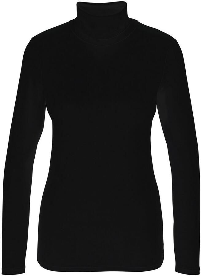 Aniston CASUAL Colshirt in zwart met bonte print of 4 trendy effen kleuren