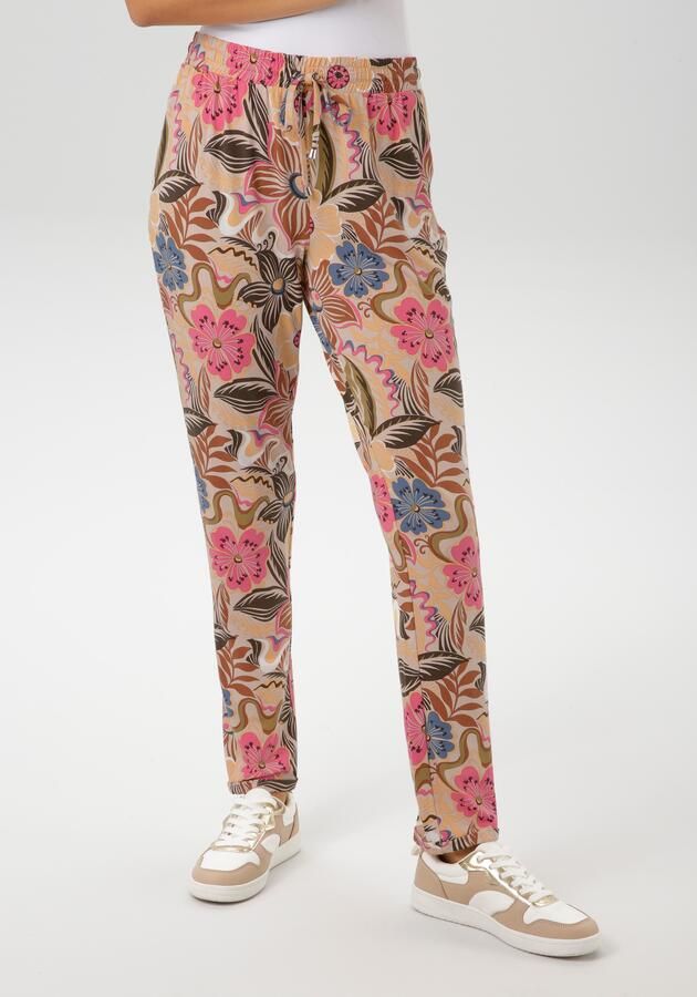 Aniston CASUAL Comfortbroek bedrukt met grote bloemen en bladeren - Foto 7