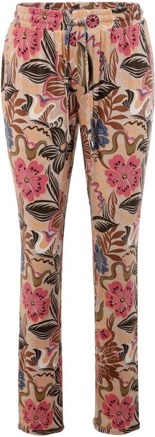 Aniston CASUAL Comfortbroek bedrukt met grote bloemen en bladeren - Foto 6