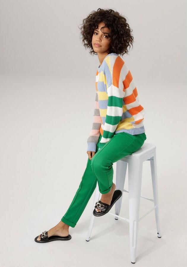 Aniston CASUAL Comfortbroek in gestructureerde jerseykwaliteit - Foto 4