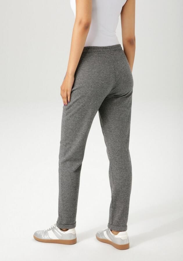 Aniston CASUAL Comfortbroek in trendy hanenvoetpatroon nieuwe collectie - Foto 4