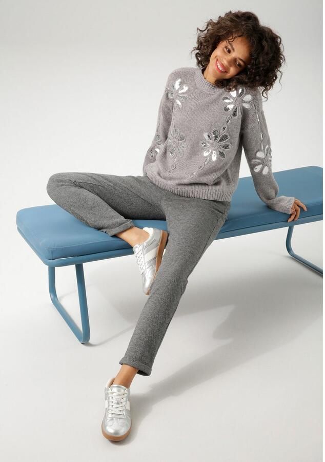 Aniston CASUAL Comfortbroek in trendy hanenvoetpatroon nieuwe collectie - Foto 3