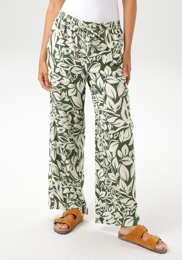 Aniston CASUAL Comfortbroek met fantasierijke bladeren bedrukt - Foto 9