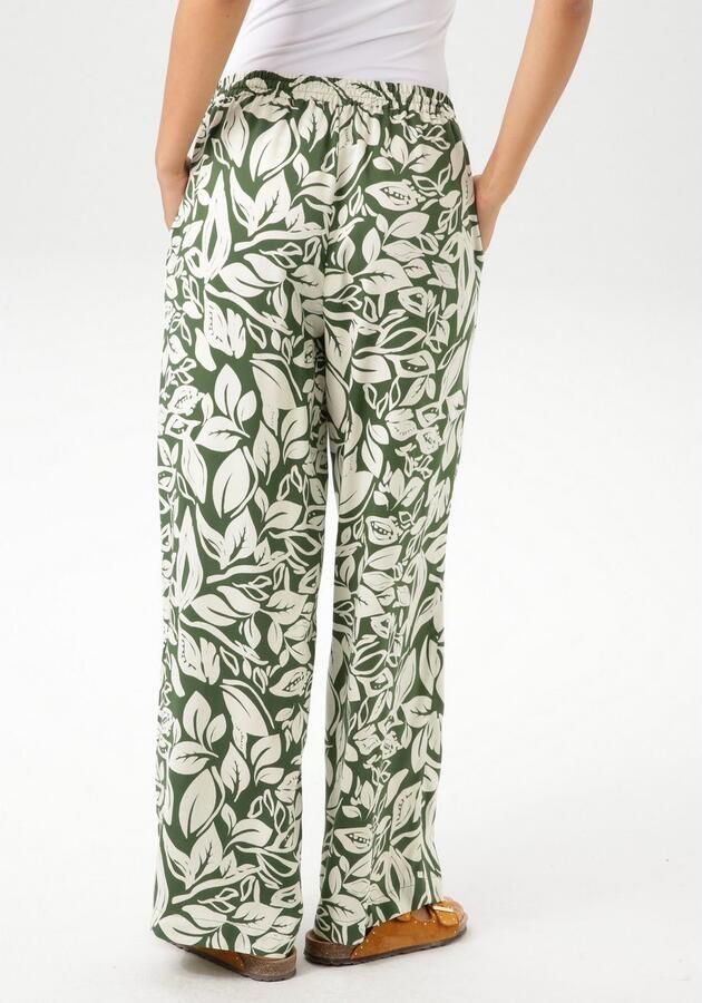 Aniston CASUAL Comfortbroek met fantasierijke bladeren bedrukt - Foto 4