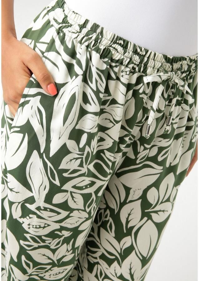 Aniston CASUAL Comfortbroek met fantasierijke bladeren bedrukt - Foto 2