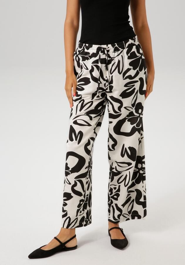 Aniston CASUAL Comfortbroek met royale bladeren gedessineerd - Foto 7
