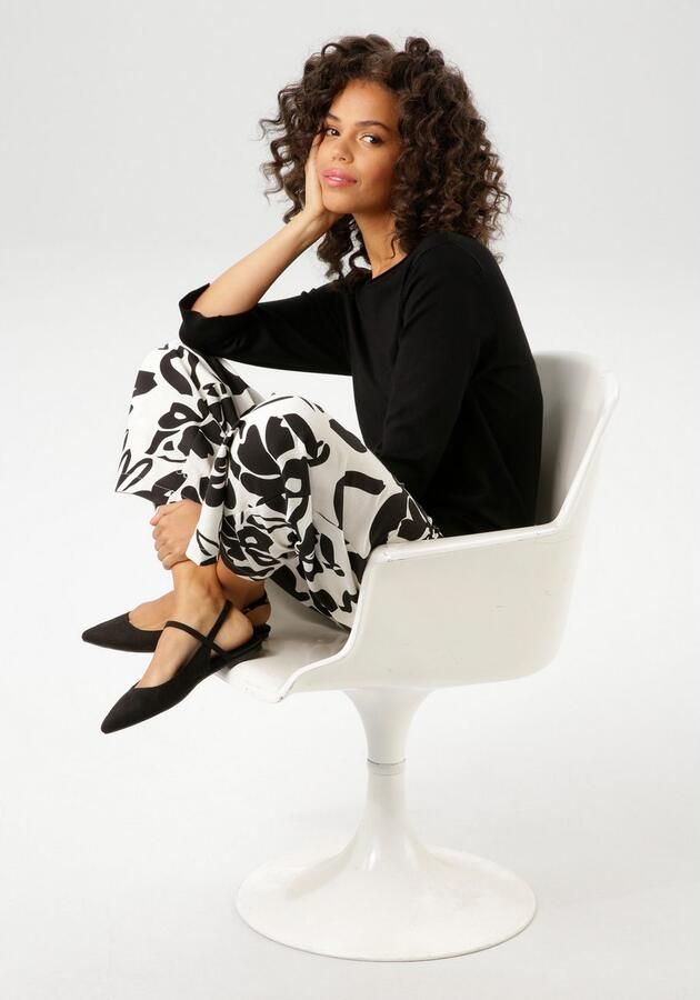 Aniston CASUAL Comfortbroek met royale bladeren gedessineerd - Foto 5