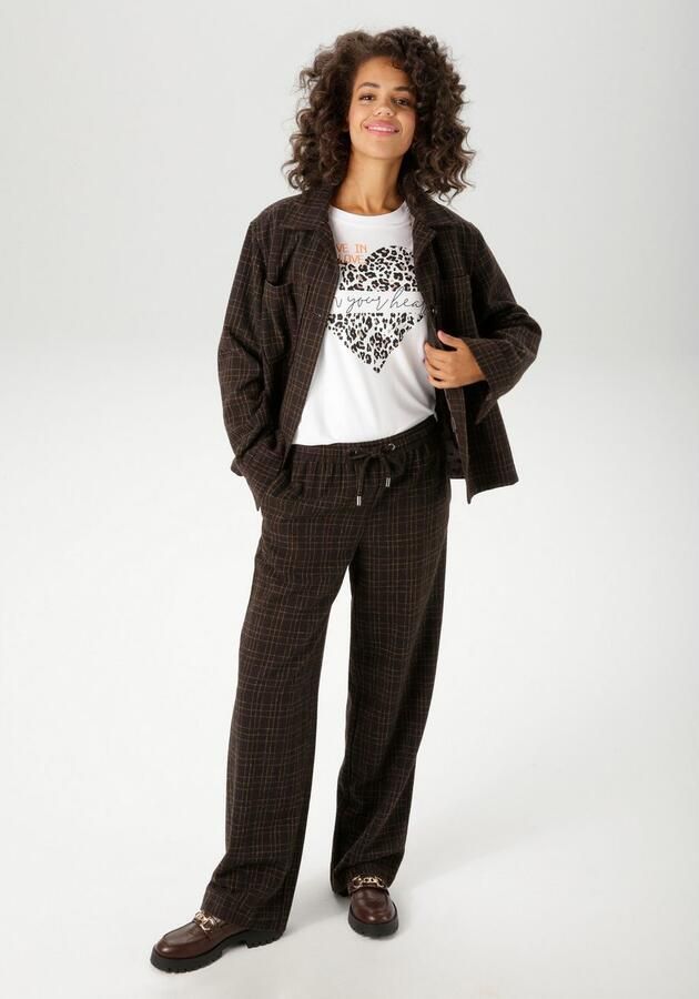 Aniston CASUAL Comfortbroek met stijlvol ruitdessin nieuwe collectie - Foto 5
