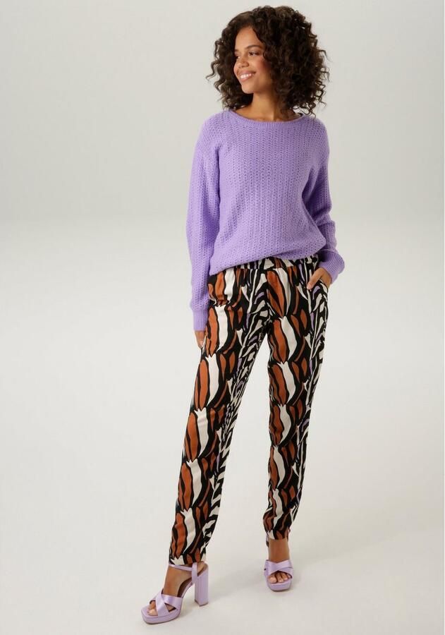 Aniston CASUAL Comfortbroek met trendy kleuren grafische print - Foto 2
