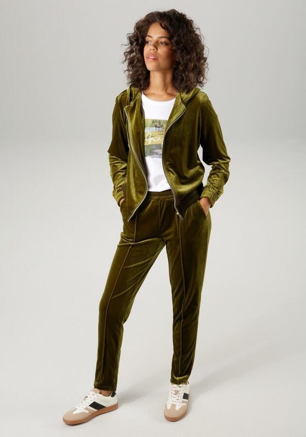 Aniston CASUAL Comfortbroek van edele glanzende fluweel - Foto 5