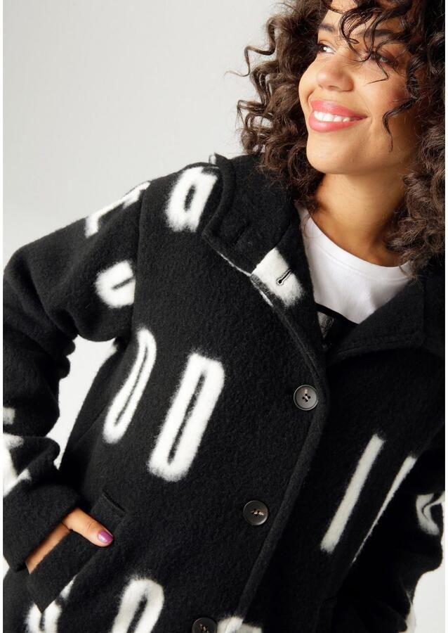 Aniston CASUAL Fleecejack met grootvlak opschrift "good vibes" nieuwe collectie - Foto 2