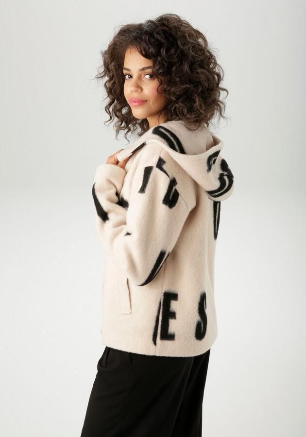 Aniston CASUAL Fleecejack met grootvlak opschrift "good vibes" nieuwe collectie - Foto 5