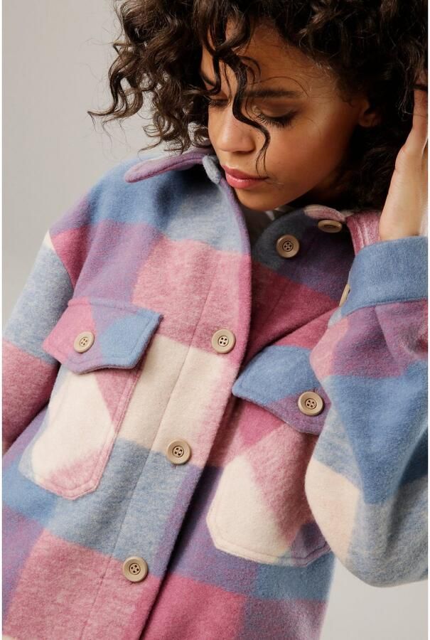 Aniston CASUAL Fleecejack met ruitdessin - Foto 3