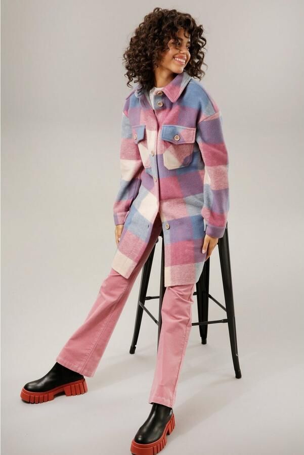 Aniston CASUAL Fleecejack met ruitdessin - Foto 5