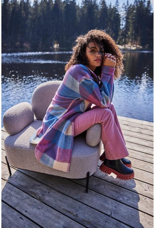 Aniston CASUAL Fleecejack met ruitdessin