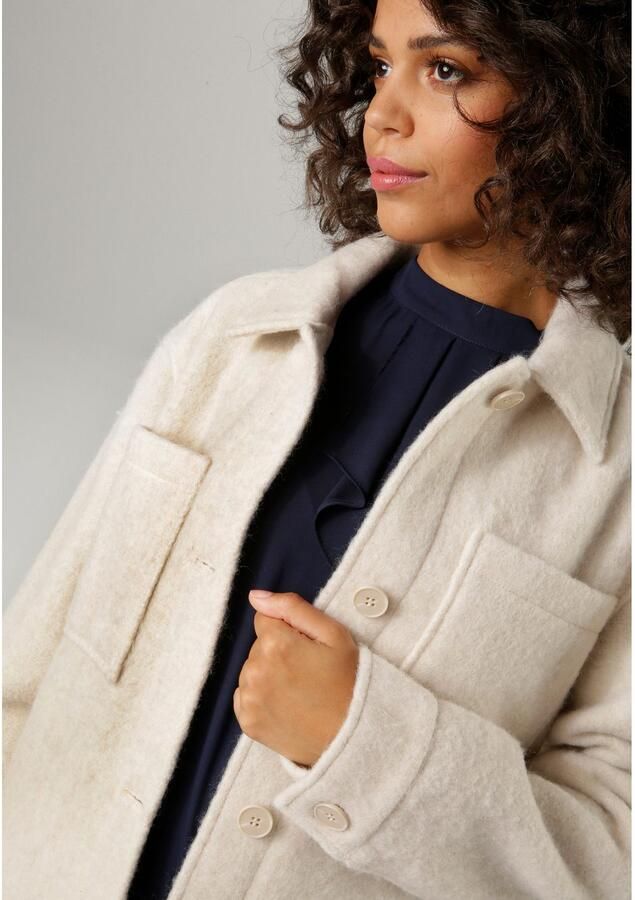 Aniston CASUAL Fleecejack met tonale knopen te sluiten - Foto 3