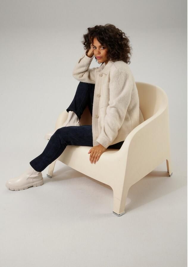 Aniston CASUAL Fleecejack met tonale knopen te sluiten - Foto 4