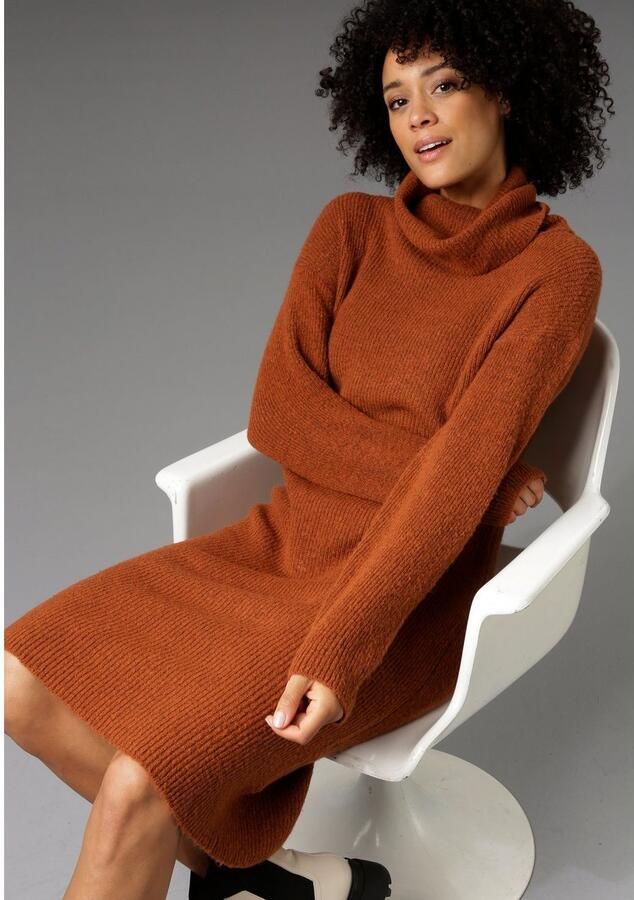 Aniston CASUAL Gebreide jurk met een coltrui vanaf de nek - Foto 2