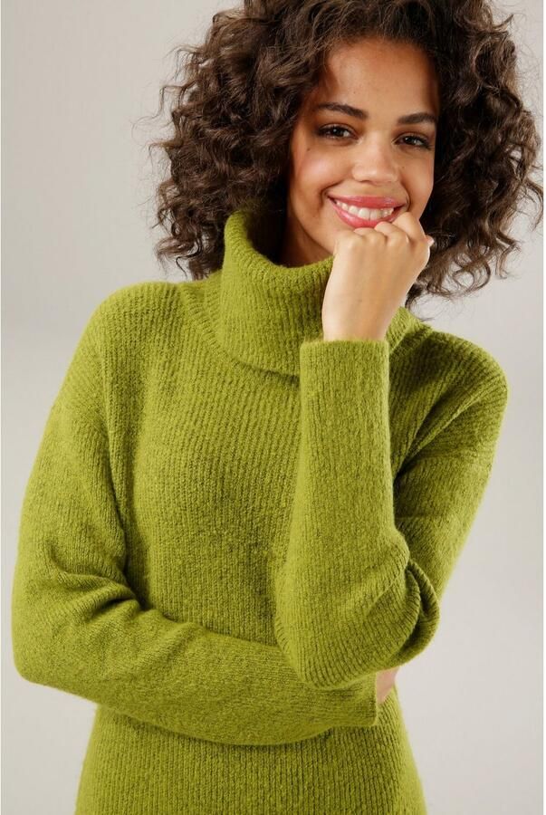 Aniston CASUAL Gebreide jurk met een coltrui vanaf de nek