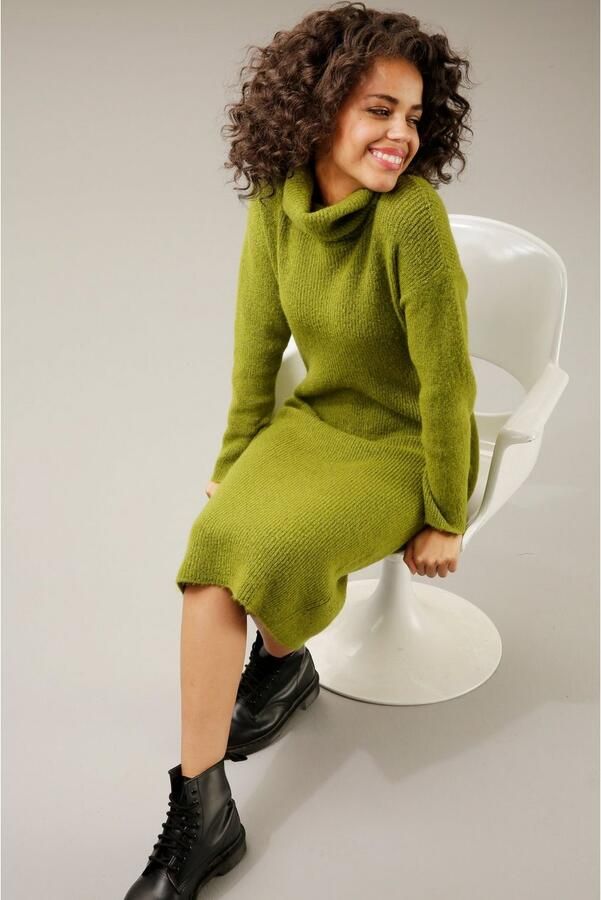 Aniston CASUAL Gebreide jurk met een coltrui vanaf de nek - Foto 3