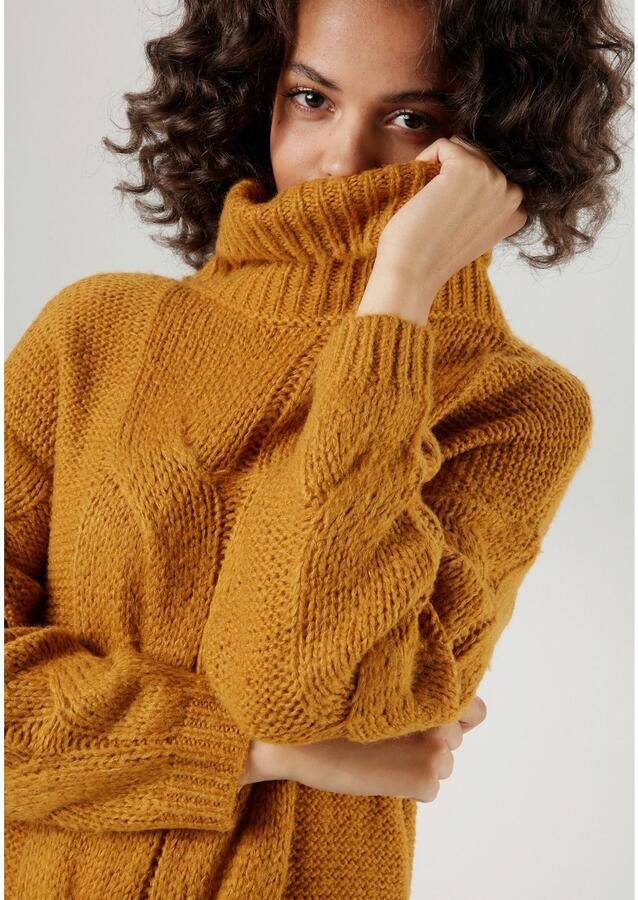 Aniston CASUAL Gebreide jurk met extravagante kabelpatroon - Foto 2