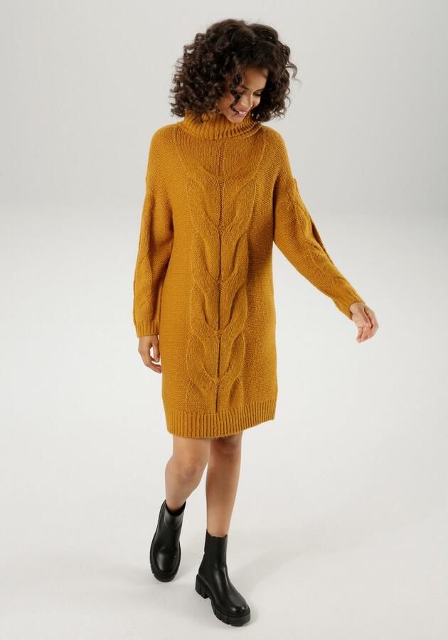 Aniston CASUAL Gebreide jurk met extravagante kabelpatroon - Foto 5