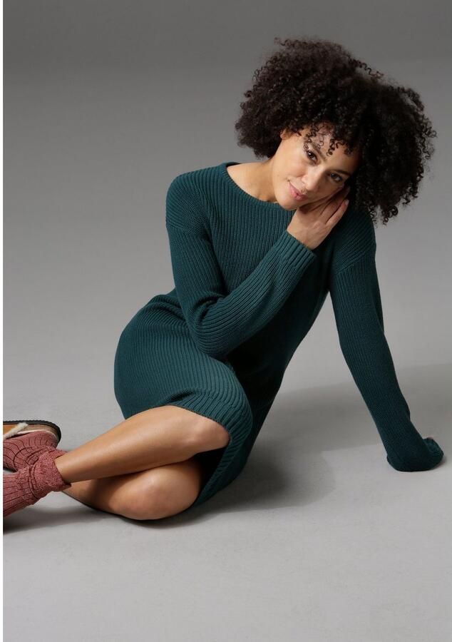 Aniston CASUAL Gebreide jurk met ronde hals