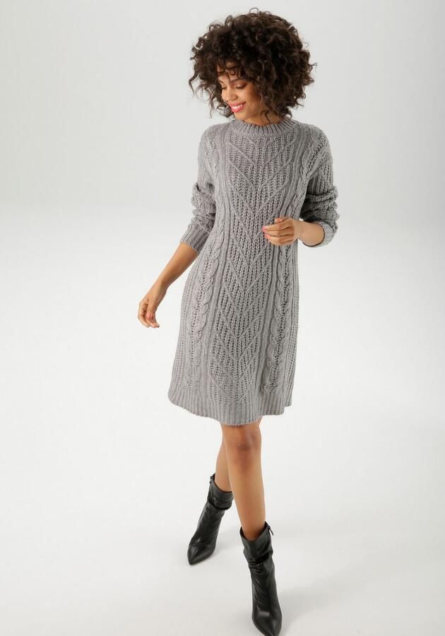 Aniston CASUAL Gebreide jurk trendy motievenmix nieuwe collectie - Foto 4