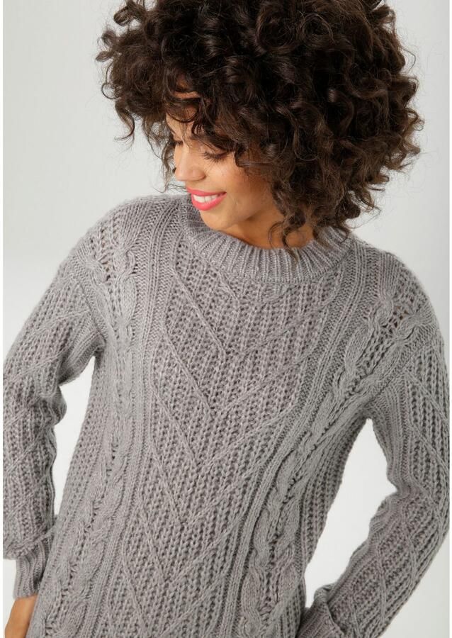 Aniston CASUAL Gebreide jurk trendy motievenmix nieuwe collectie - Foto 2