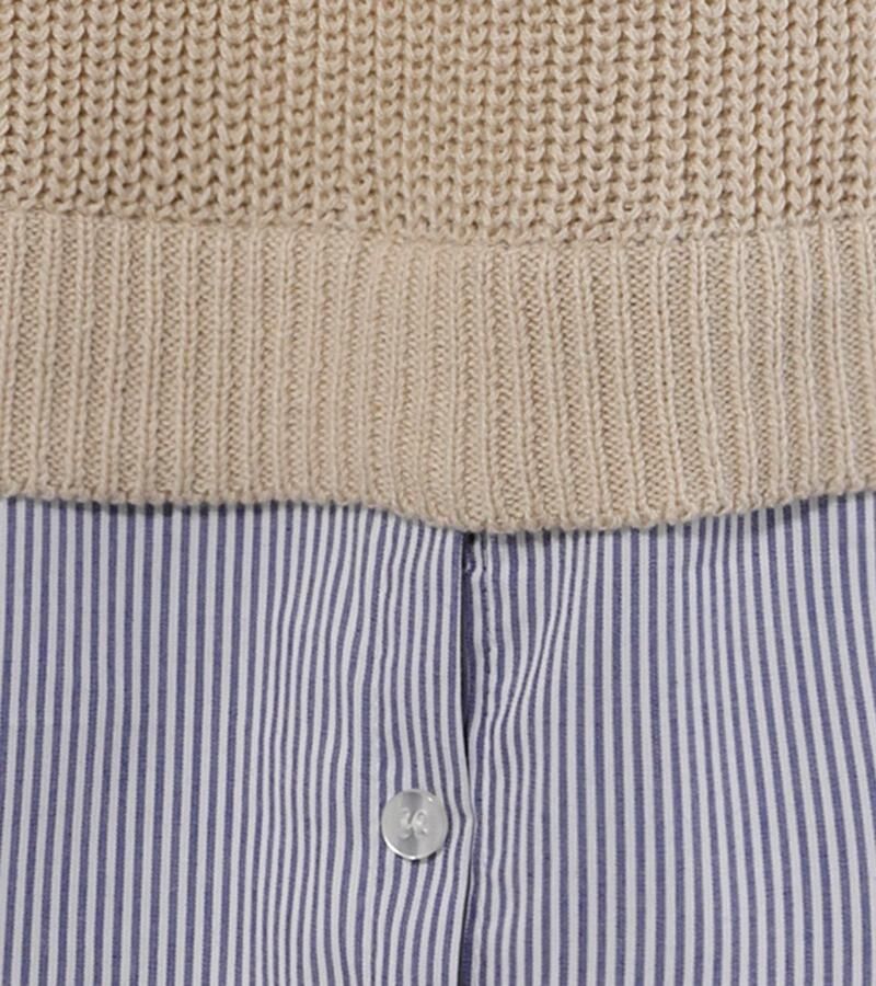 Aniston CASUAL Gebreide trui gestreepte blouse-inzet onderlangs