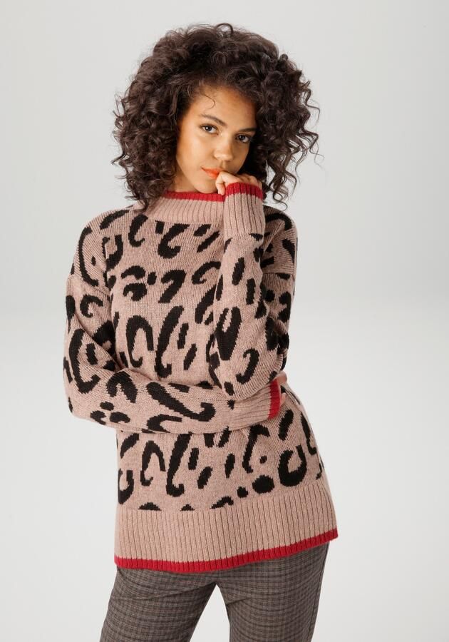 Aniston CASUAL Gebreide trui in extravagant dierenpatroon nieuwe collectie - Foto 5