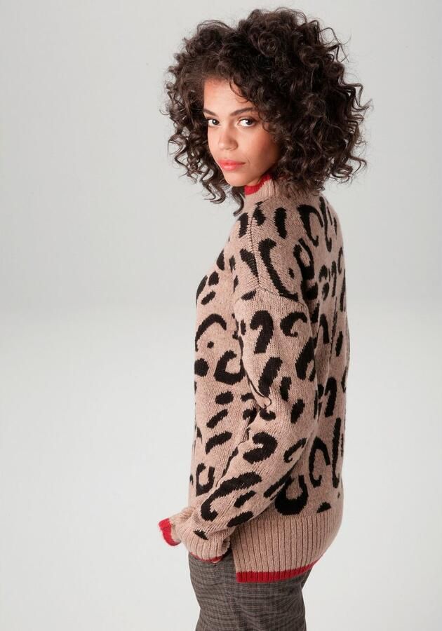 Aniston CASUAL Gebreide trui in extravagant dierenpatroon nieuwe collectie - Foto 4