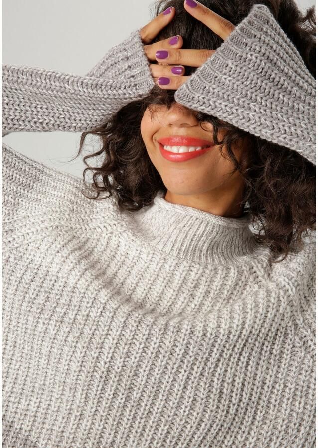 Aniston CASUAL Gebreide trui in gemêleerde color-blocking nieuwe collectie - Foto 3