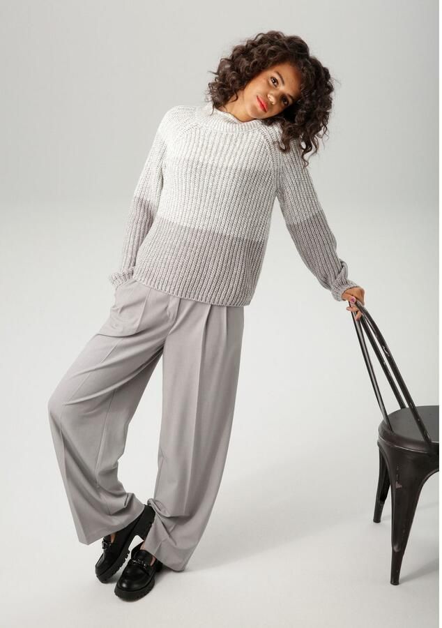 Aniston CASUAL Gebreide trui in gemêleerde color-blocking nieuwe collectie - Foto 4