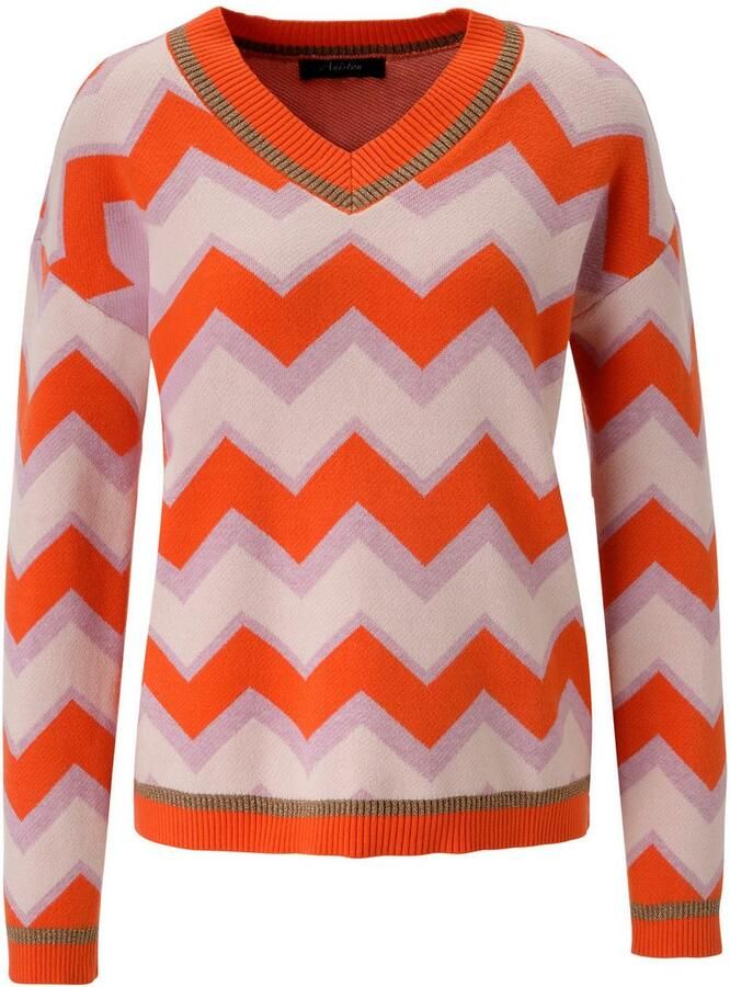 Aniston CASUAL Gebreide trui in interessant zigzag-patroon nieuwe collectie - Foto 2