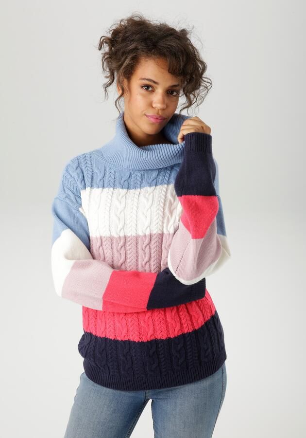 Aniston CASUAL Gebreide trui in kleurrijke of gedekte kleurencombinatie nieuwe collectie - Foto 7