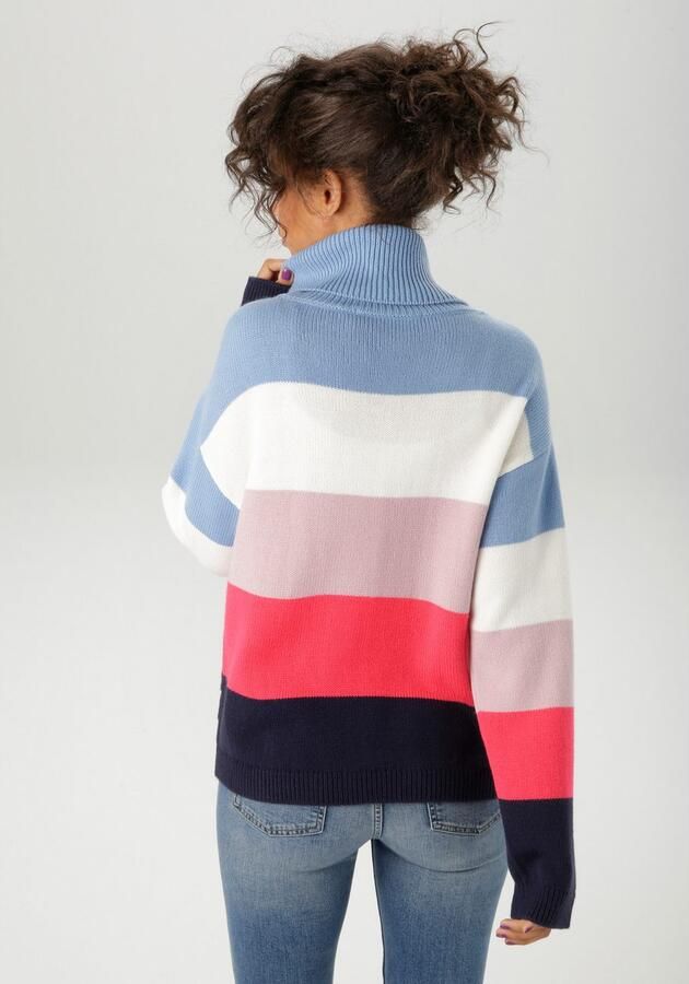 Aniston CASUAL Gebreide trui in kleurrijke of gedekte kleurencombinatie nieuwe collectie - Foto 4