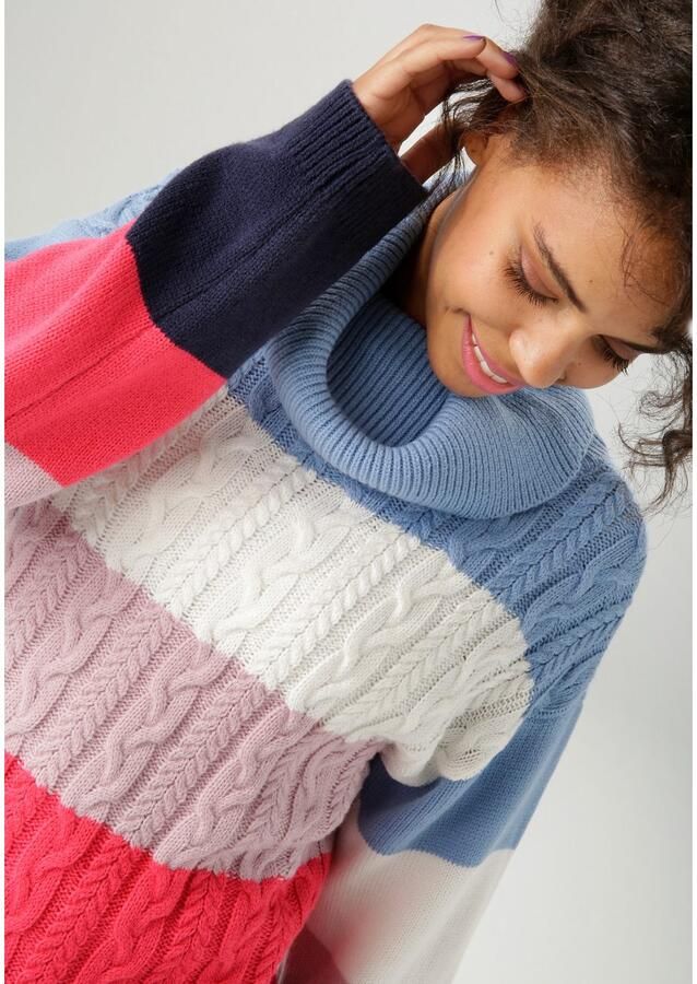 Aniston CASUAL Gebreide trui in kleurrijke of gedekte kleurencombinatie nieuwe collectie - Foto 2