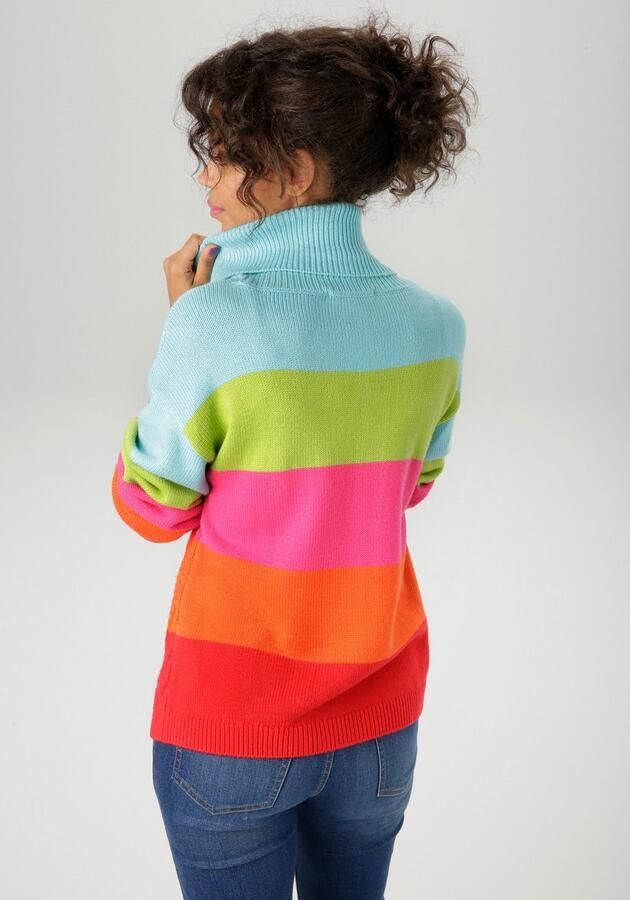 Aniston CASUAL Gebreide trui in kleurrijke of gedekte kleurencombinatie nieuwe collectie - Foto 5