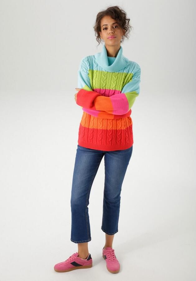 Aniston CASUAL Gebreide trui in kleurrijke of gedekte kleurencombinatie nieuwe collectie - Foto 6